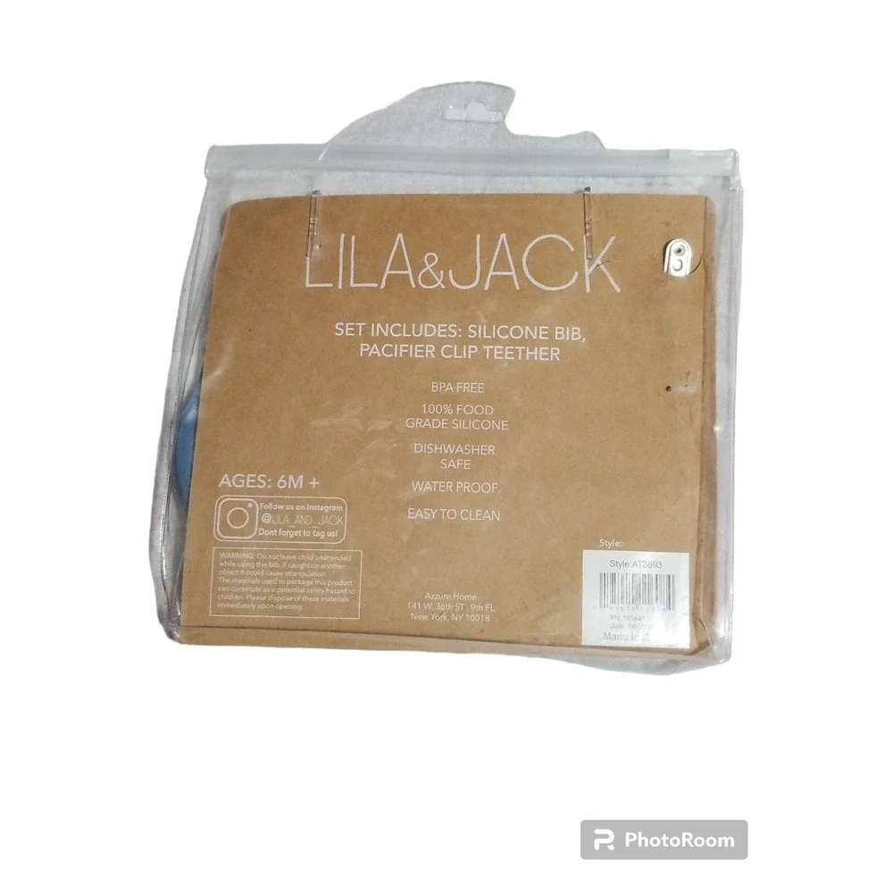 Lila & Jack Silicon Gift Set Bib Pacifier Clip Teether Baby Toddler New